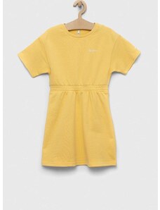 Dječja pamučna haljina Pepe Jeans PJL GJ Non-denim boja: žuta, mini, širi se prema dolje