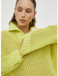 Vuneni pulover Samsoe Samsoe za žene, boja: zelena
