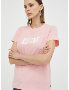 Pamučna majica Levi's boja: ružičasta
