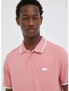Polo majica Levi's za muškarce, boja: ružičasta, s aplikacijom