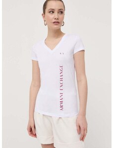 Pamučna majica Armani Exchange boja: bijela