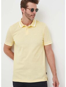 Pamučna polo majica BOSS boja: žuta, melanž