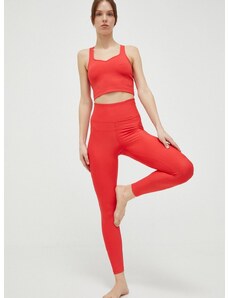 Tajice za jogu Casall boja: crvena, glatki materijal