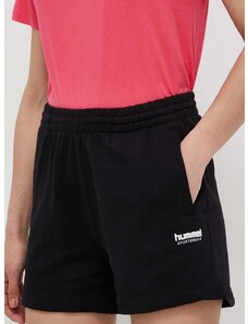 Pamučne kratke hlače Hummel hmlLGC SHAI SHORTS boja: crna, glatki materijal, srednje visoki struk, 219220