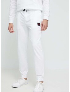Homewear pamučne hlače HUGO boja: bijela, s tiskom