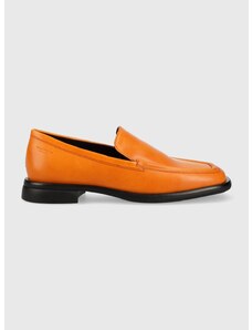Kožne mokasinke Vagabond Shoemakers BRITTIE za žene, boja: narančasta, ravni potplat, 5451.001.44