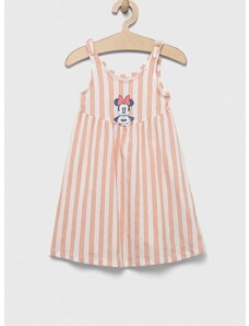 Dječja pamučna haljina GAP x Disney boja: ružičasta, mini, širi se prema dolje