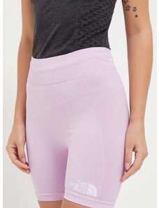 Sportske kratke hlače The North Face za žene, boja: ružičasta, glatki materijal, visoki struk