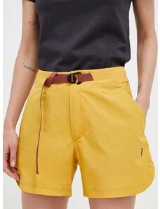 Kratke outdoor hlače Peak Performance Vislight Light boja: žuta, glatki materijal, visoki struk