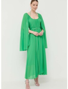 Haljina s dodatkom svile Beatrice B boja: zelena, maxi, širi se prema dolje