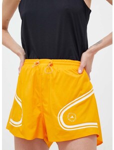 Kratke hlače za trčanje adidas by Stella McCartney TruePace boja: narančasta, s tiskom, visoki struk