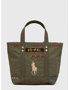 Pamučna torba Polo Ralph Lauren boja: zelena