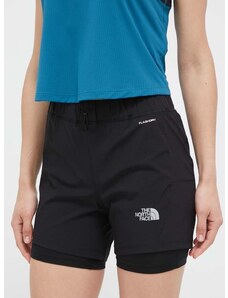 Sportske kratke hlače The North Face za žene, boja: crna, glatki materijal, visoki struk