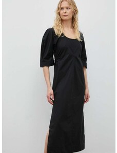 Pamučna haljina Day Birger et Mikkelsen Megan boja: crna, midi, ravna