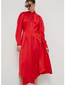 Haljina HUGO boja: crvena, maxi, širi se prema dolje