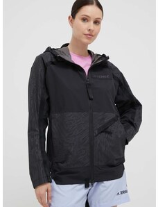 Kišna jakna adidas TERREX Utilitas RAIN.RDY 2.5-Layer za žene, boja: crna