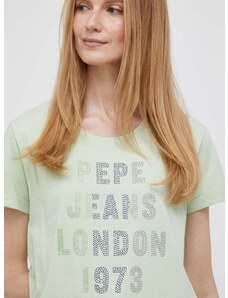 Pamučna majica Pepe Jeans AGNES boja: zelena