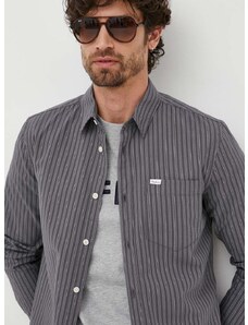 Pamučna košulja Pepe Jeans Chester za muškarce, boja: siva, slim, s klasičnim ovratnikom