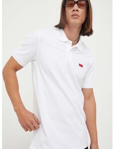 Polo majica Levi's za muškarce, boja: bijela, s aplikacijom