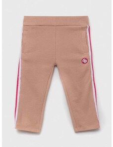 Dječje pamučne hlače Guess boja: ružičasta, s aplikacijom