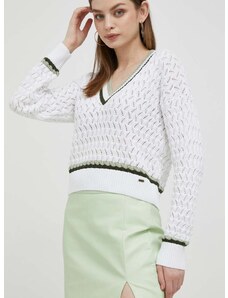 Pamučni pulover Pepe Jeans boja: bijela, lagani