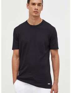 Pamučna majica HUGO boja: crna, glatki model