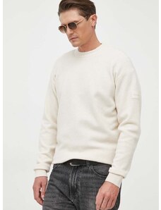 Pulover s dodatkom vune Calvin Klein za muškarce, boja: bež