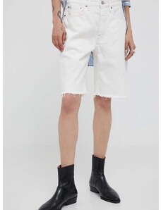 Pamučne kratke hlače Polo Ralph Lauren boja: bijela, glatki materijal, visoki struk