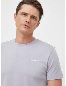 Pamučna majica Calvin Klein boja: siva, glatki model
