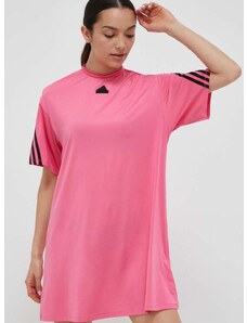 Haljina adidas boja: ružičasta, mini, oversize