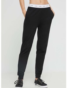 Homewear hlače Guess boja: crna, glatki materijal