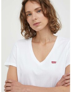 Pamučna majica Levi's 2-pack boja: bijela