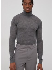 Vuneni pulover Bruuns Bazaar Charles za muškarce, boja: siva