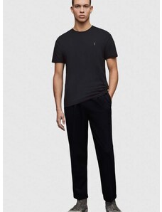 Majica kratkih rukava AllSaints za muškarce, boja: crna, jednobojni model