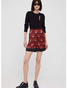 Kratke hlače Sisley za žene, boja: crvena, s uzorkom, visoki struk