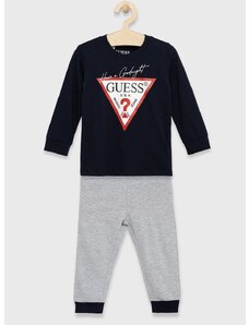 Dječja pidžama Guess boja: tamno plava, glatka