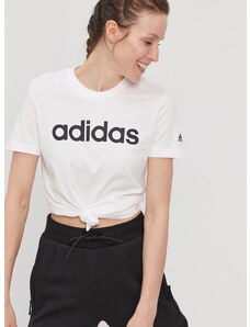 Majica kratkih rukava adidas za žene, boja: bijela
