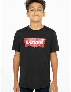 Dječja majica kratkih rukava Levi's boja: crna