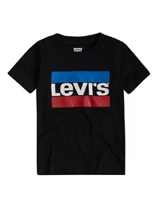 Dječja majica kratkih rukava Levi's boja: crna