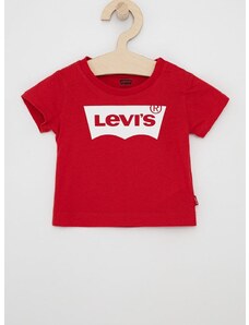 Dječja majica kratkih rukava Levi's boja: crvena