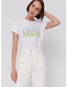 Majica kratkih rukava Levi's za žene, boja: bijela