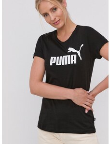 Pamučna majica Puma boja: crna