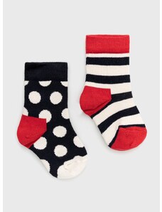 Dječje čarapice Happy Socks Stripe (2-pack) boja: tamno plava