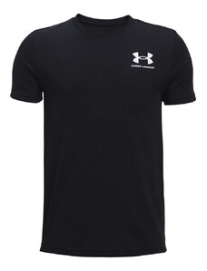 Dječja majica kratkih rukava Under Armour boja: crna, jednobojni model