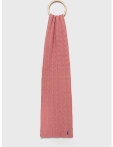 Pamučni šal Polo Ralph Lauren boja: ružičasta, jednobojni model