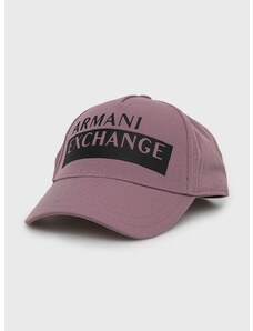 Kapa sa šiltom Armani Exchange boja: ljubičasta, glatka