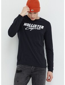 Pamučna majica dugih rukava Hollister Co. boja: bijela, s tiskom