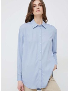 Košulja Calvin Klein za žene, relaxed, s klasičnim ovratnikom
