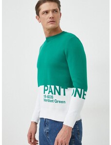 Pulover United Colors of Benetton za muškarce, boja: zelena, lagani