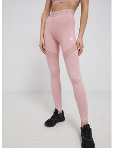 Tajice za trening adidas Performance za žene, boja: ružičasta, glatke